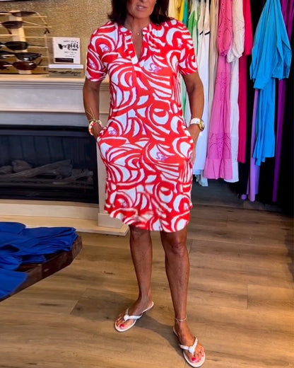 Mira - Vestido estampado con escote en V
