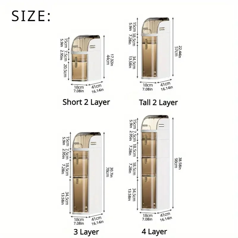 Slim Rolling Bathroom Organizer – Hidden Storage for Small Spaces