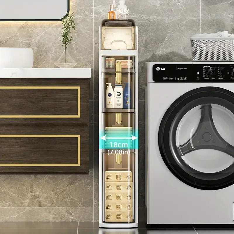 Slim Rolling Bathroom Organizer – Hidden Storage for Small Spaces