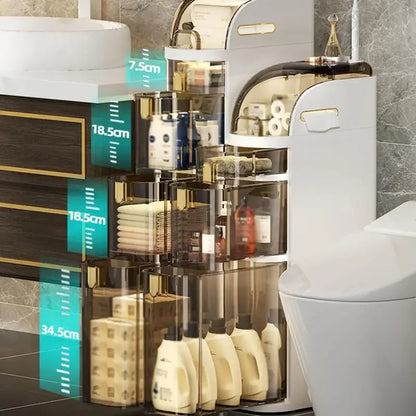 Slim Rolling Bathroom Organizer – Hidden Storage for Small Spaces