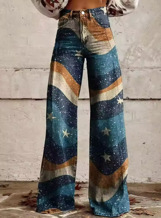 Oriane | Pantalones de pierna ancha Boho Drift