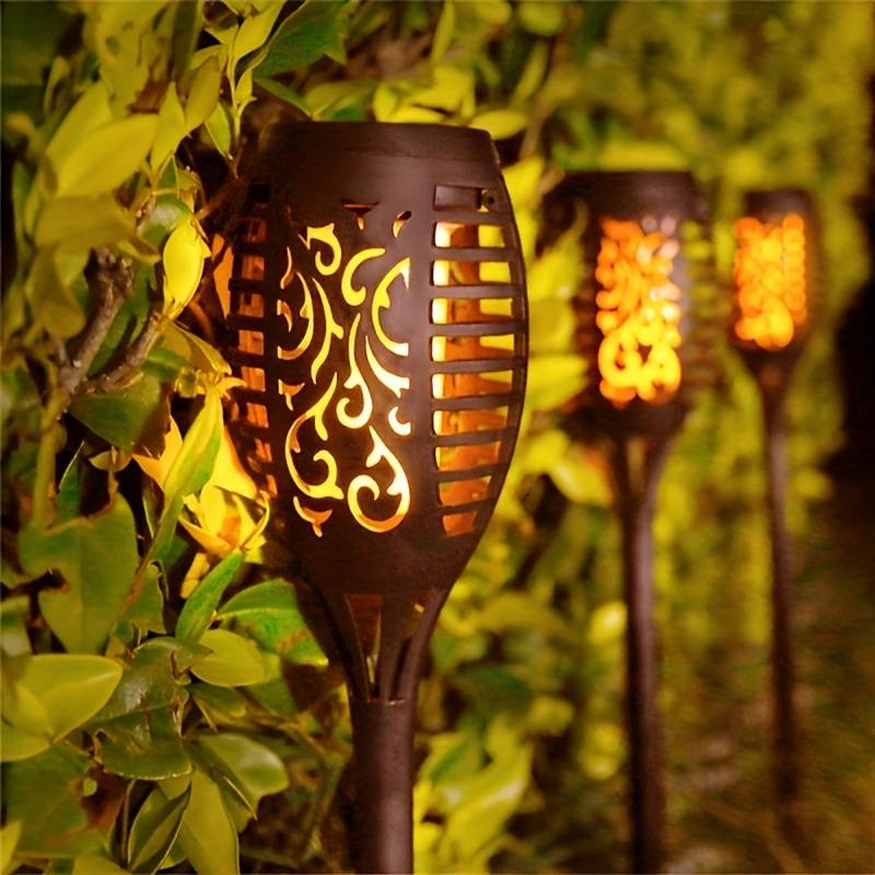 Luz de antorcha solar para jardín exterior con efecto llama