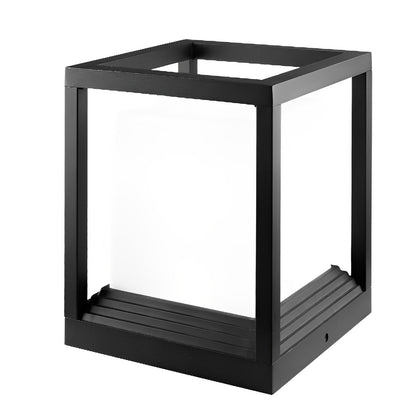 Linterna LED solar para exteriores de aluminio negro