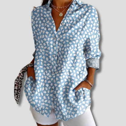 Camisa de manga larga con botones y estampado floral Stefanie