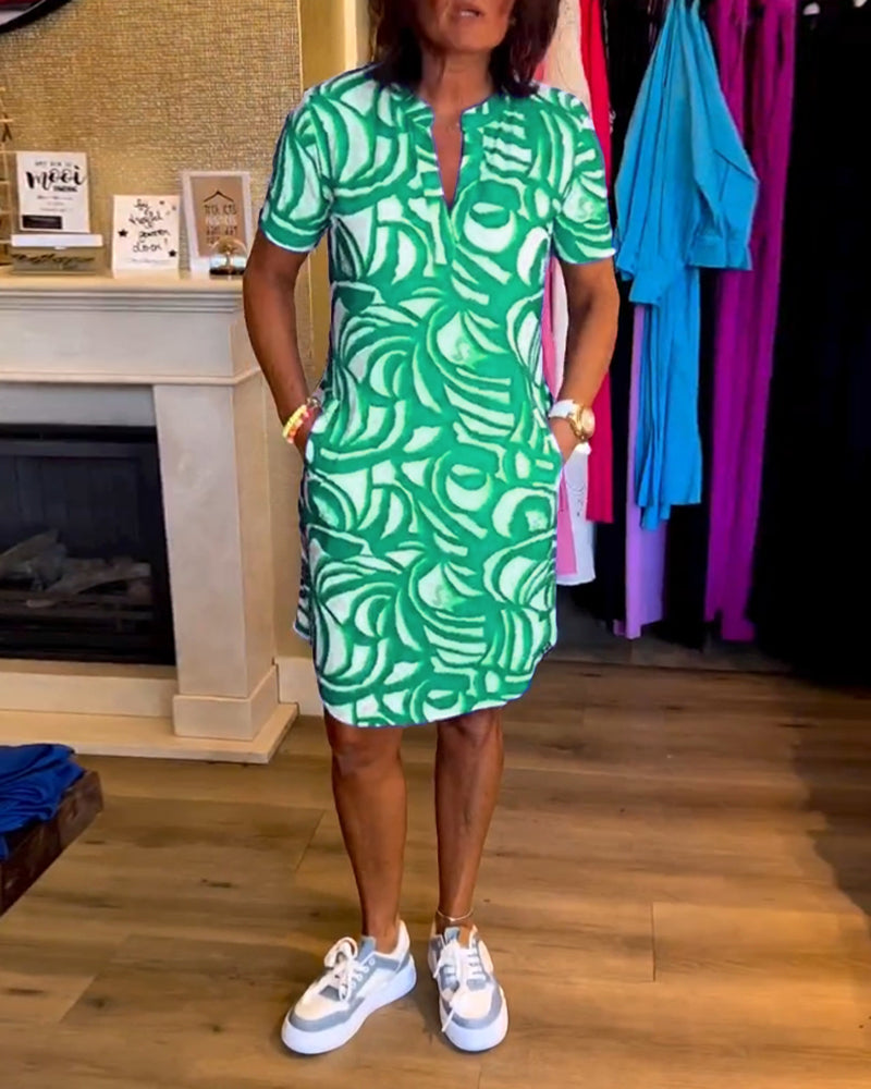 Mira - Vestido estampado con escote en V