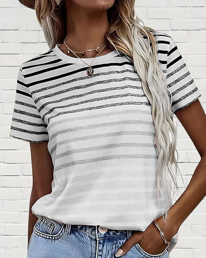 Kylie | Camiseta de cuello redondo a rayas
