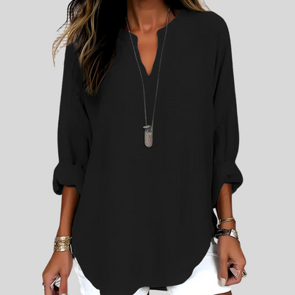 Vianca | Clásica Blusa de Manga Larga con Escote en V