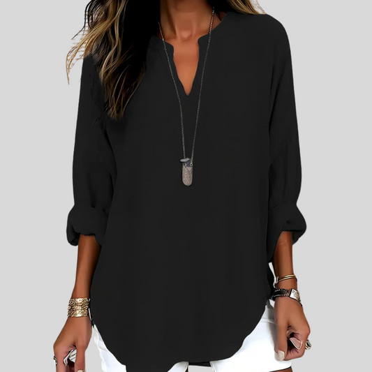Vianca | Clásica Blusa de Manga Larga con Escote en V