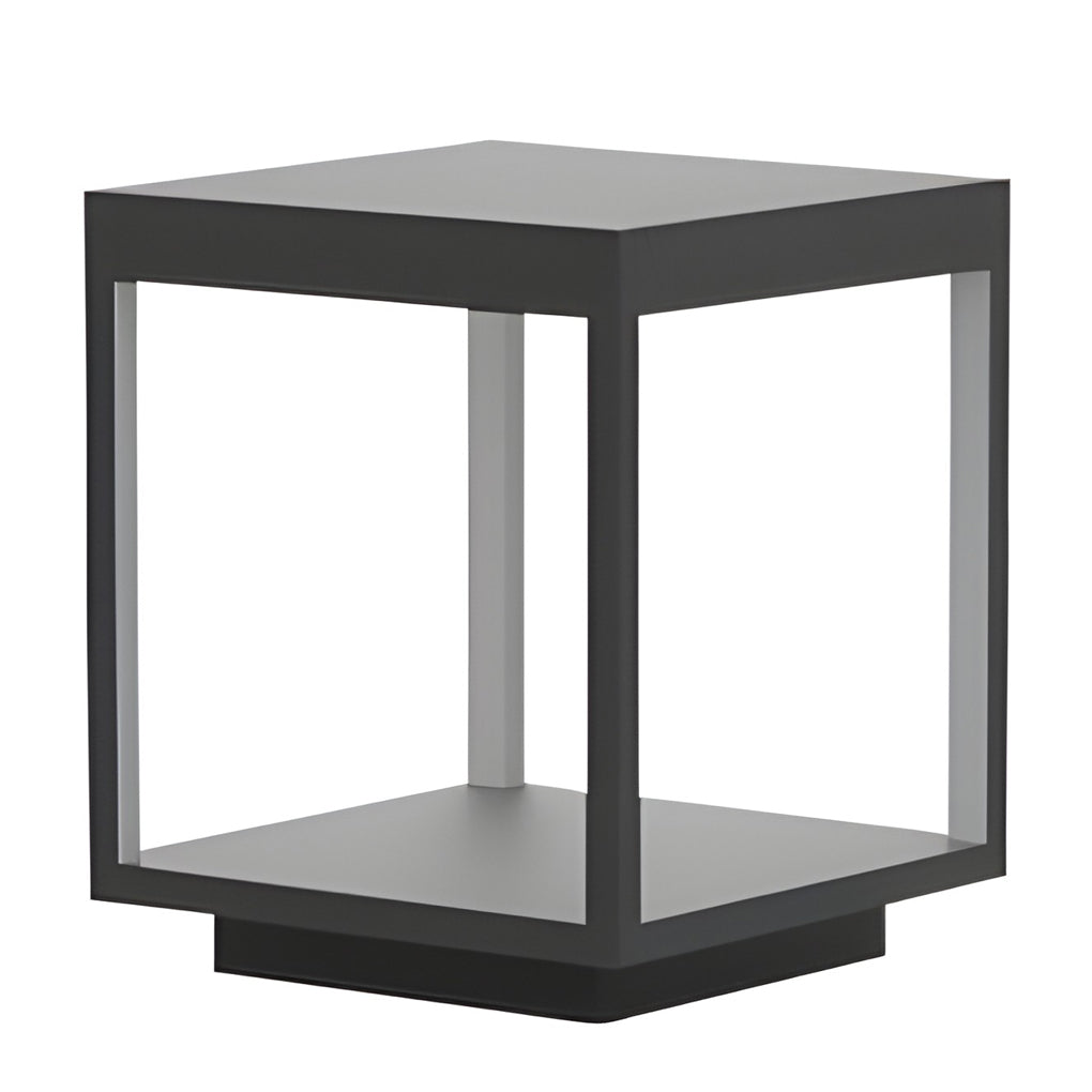 Luz solar de poste para exteriores con marco negro moderno