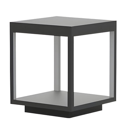 Luz solar de poste para exteriores con marco negro moderno