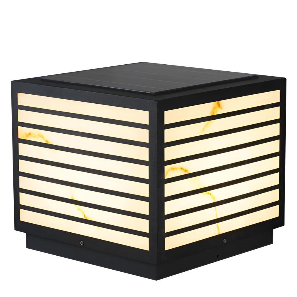 Luz solar de poste para exteriores Farol moderno negro