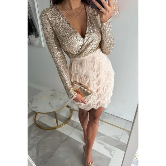 Stella | Vestido envuelto con brillo