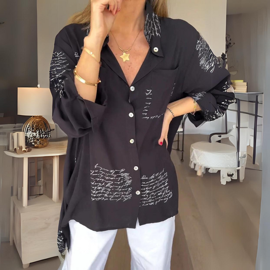 Jeanne | Blusa de botones impresa