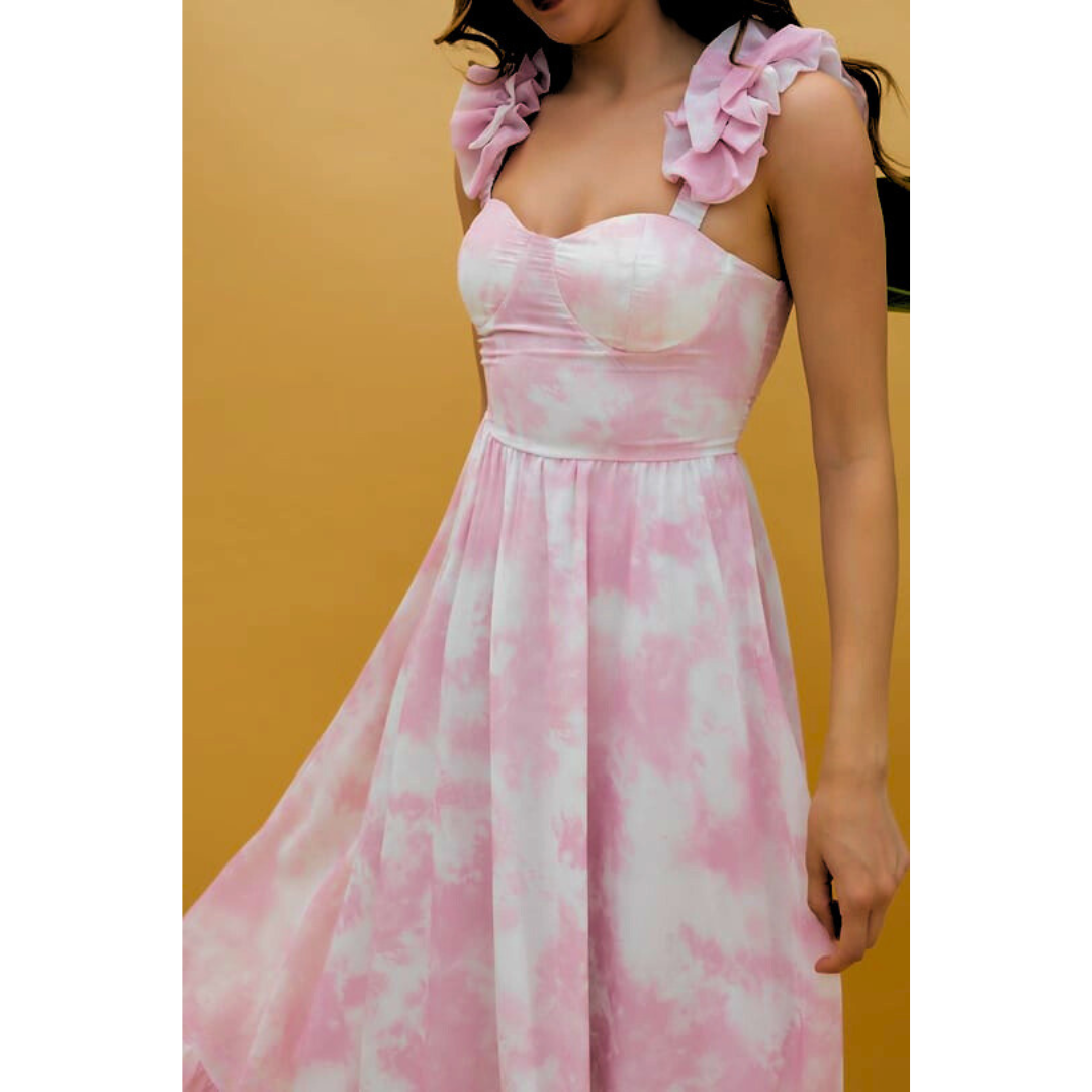 Elizabeth | Vestido midi con volantes