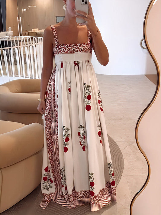 Lyla - Vestido largo floral con tirantes finos tipo espagueti