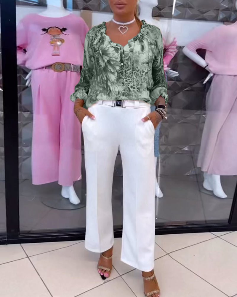 Elsie | Blusa floral con escote en V