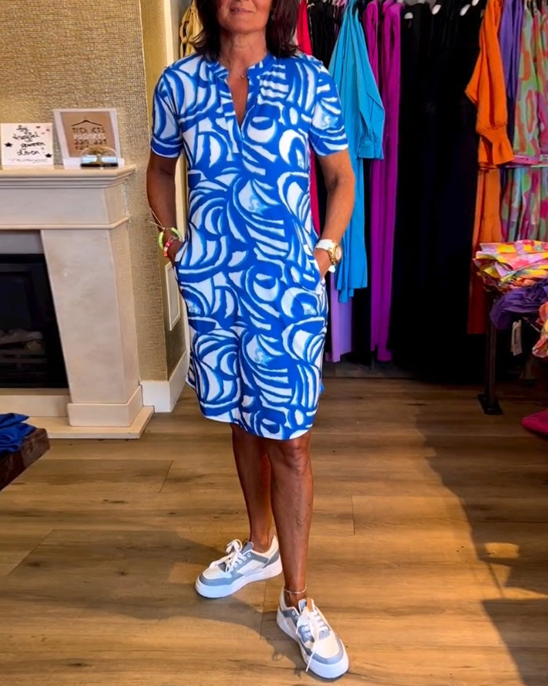 Mira - Vestido estampado con escote en V
