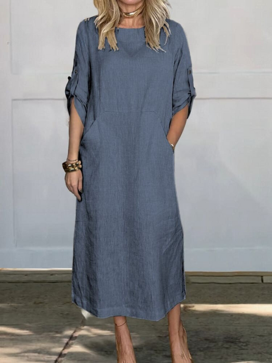Ruth | Vestido Midi Elegante de Bolsillo
