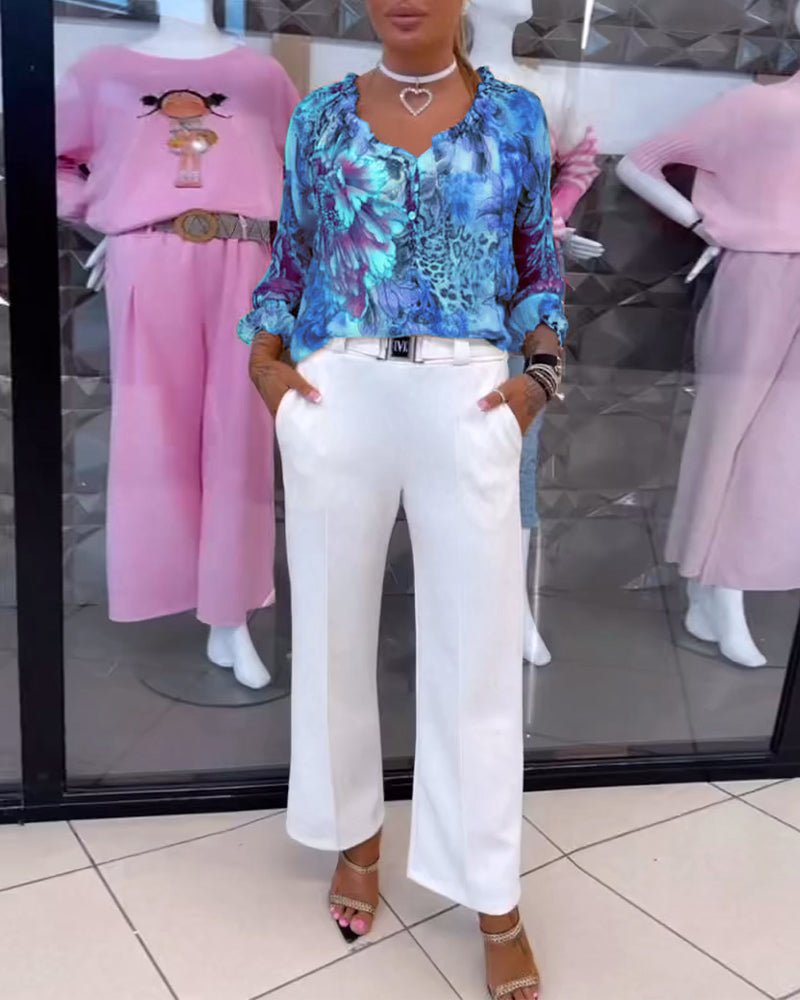 Elsie | Blusa floral con escote en V