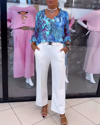Elsie | Blusa floral con escote en V