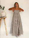 Damaris - Vestido maxi cómodo y elegante con fruncidos