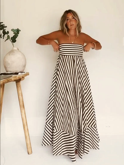 Damaris - Vestido maxi cómodo y elegante con fruncidos