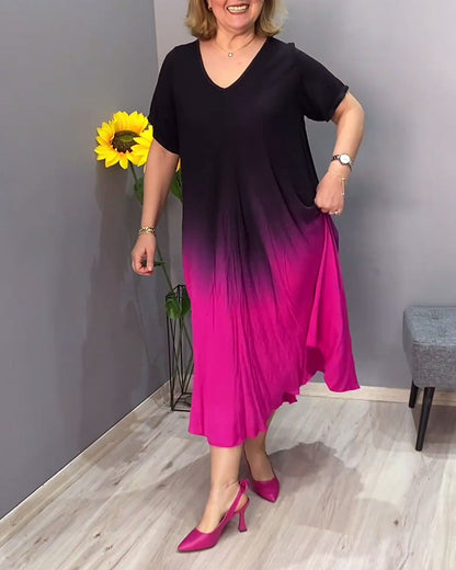 Joan - Vestido Maxi Fluido con Degradado de Verano