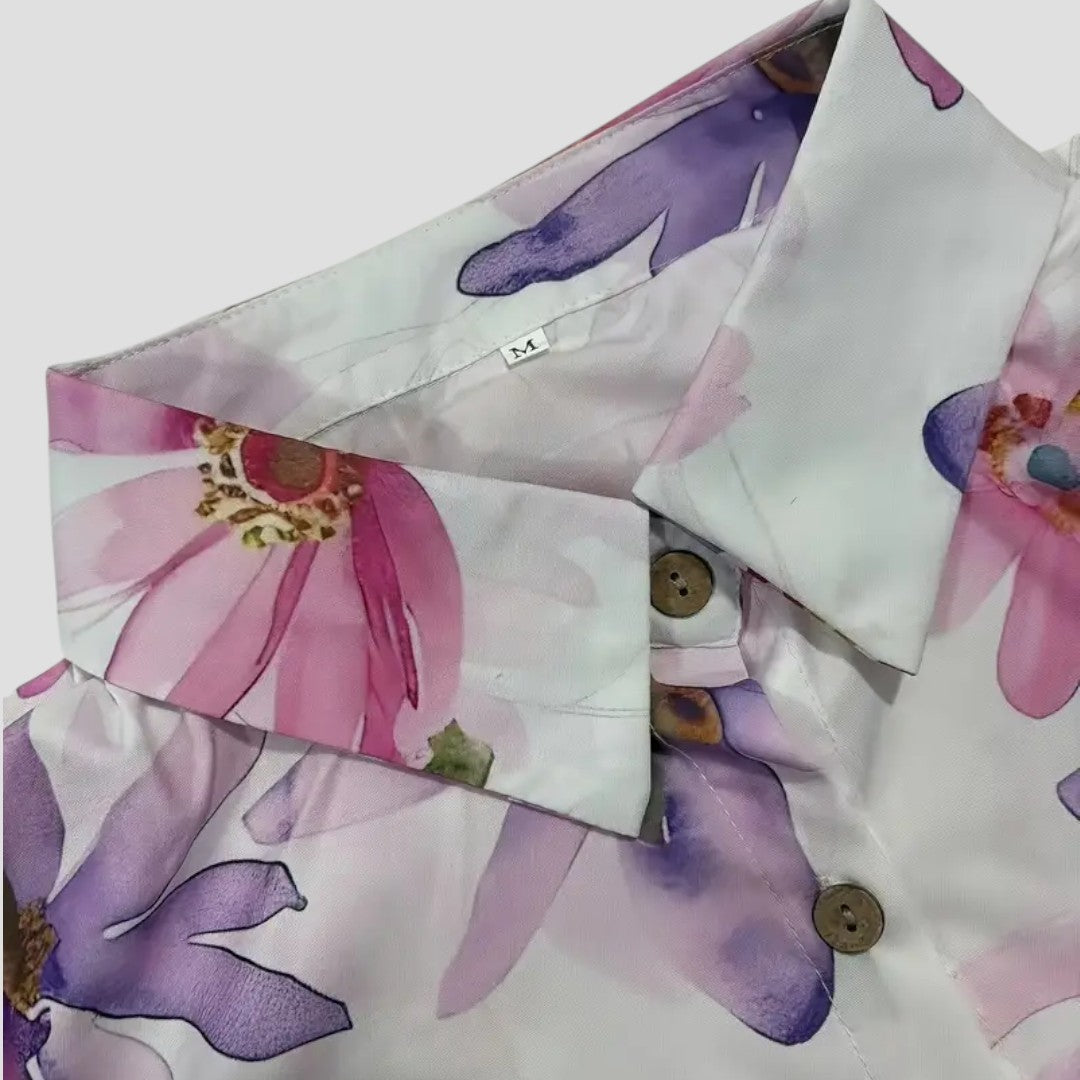 Janette | Blusa Floral con Botones