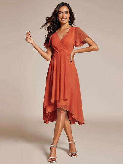 Arah | Vestido plisado con volantes