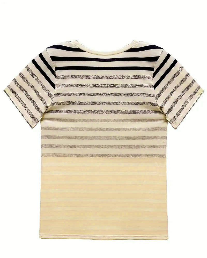 Kylie | Camiseta de cuello redondo a rayas