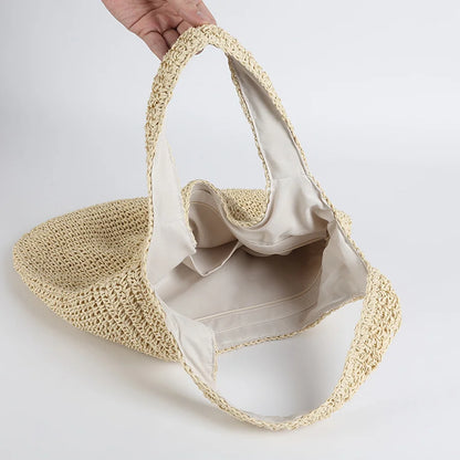 Elegante borsa di paglia Sienna per la spiaggia