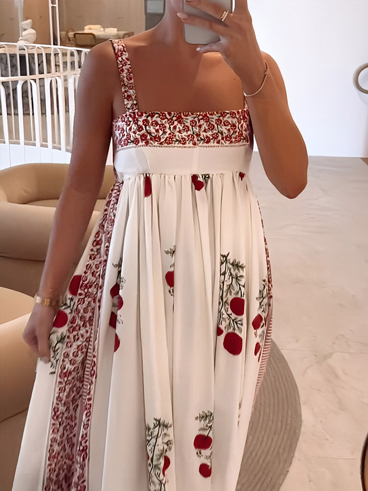 Lyla - Vestido largo floral con tirantes finos tipo espagueti