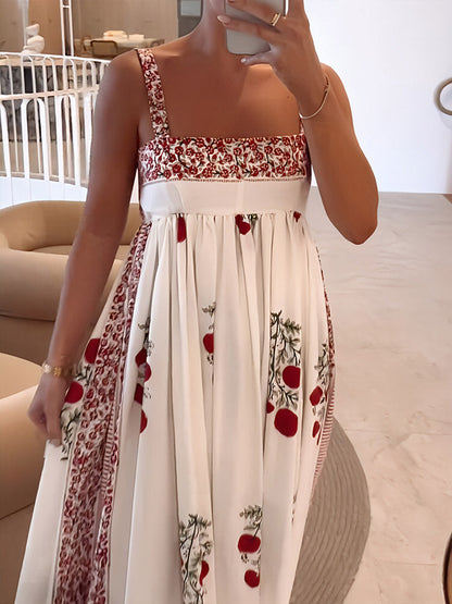 Lyla - Vestido largo floral con tirantes finos tipo espagueti