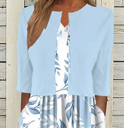 Greer - Vestido midi con estampado floral y chaqueta a juego