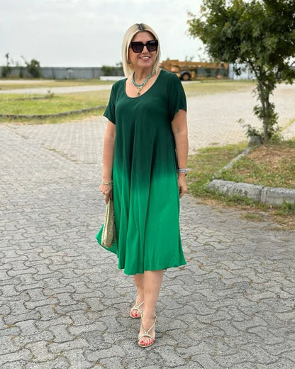 Mila | Vestido elegante de algodón con cuello redondo