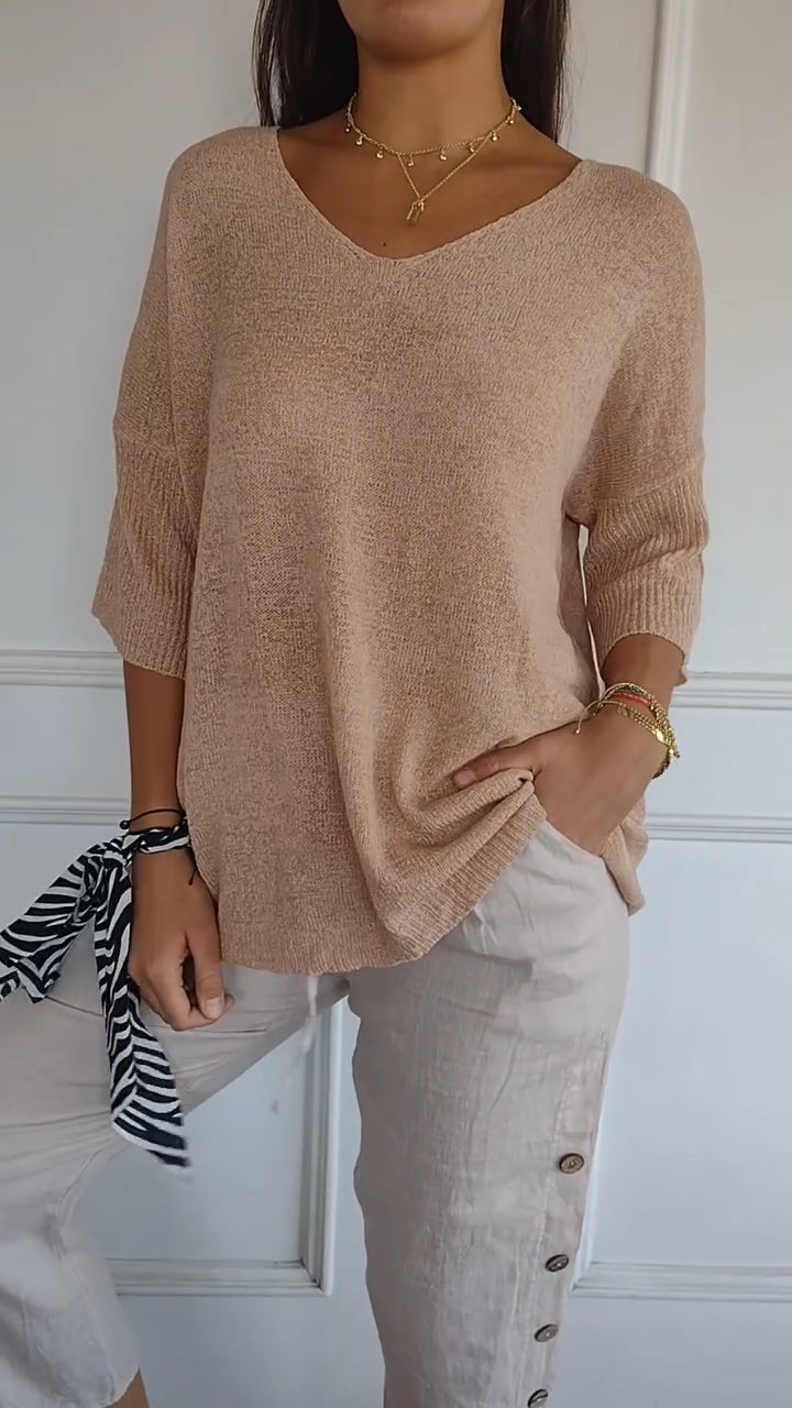 Anna - Top de punto con escote en V