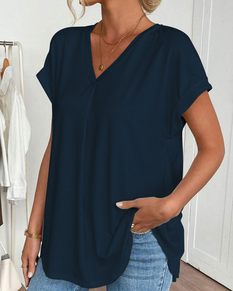 Estrid | Short Sleeve Patchwork T-Shirt