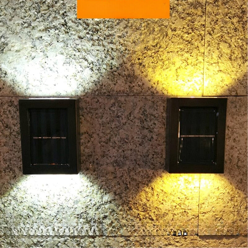 Luz solar de pared para exteriores para cercas de jardín