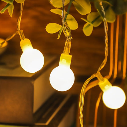 Luces de cadena para exteriores con batería, blanco cálido