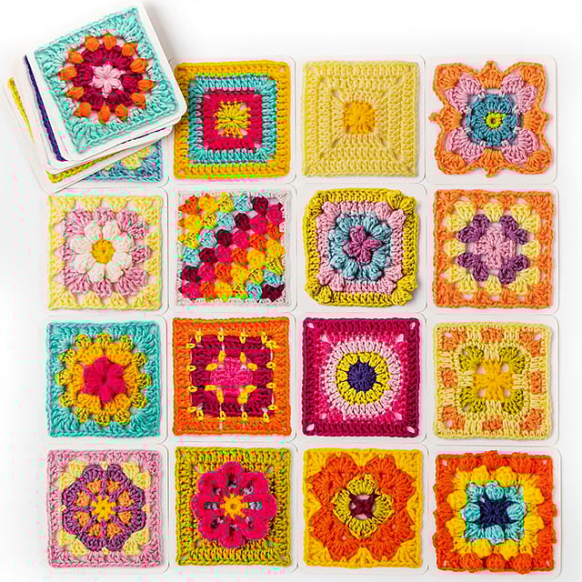 ColorCrafter - El Set de Tarjetas Granny Square - 50 piezas