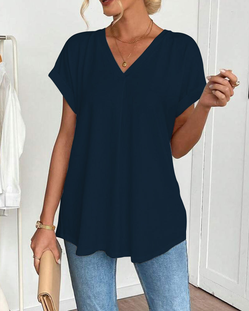 Estrid | Short Sleeve Patchwork T-Shirt