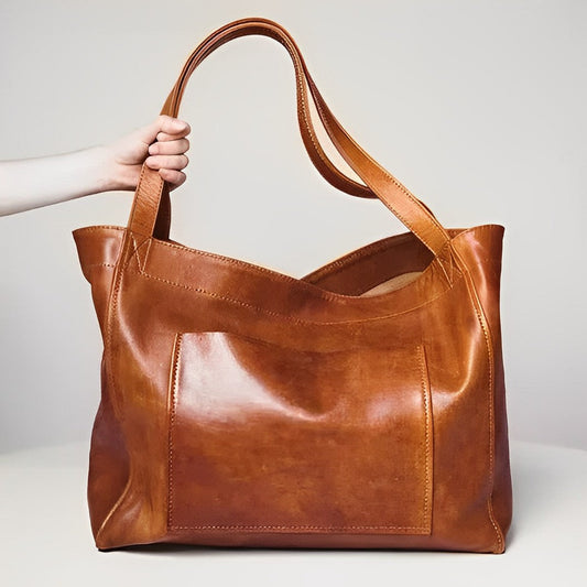 Vintage Leather Shoulder Bag - Janna