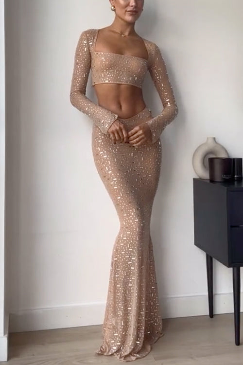 Elizabeth - Completo con gonna corta e sirena decorata - Glamour e lusinghiero