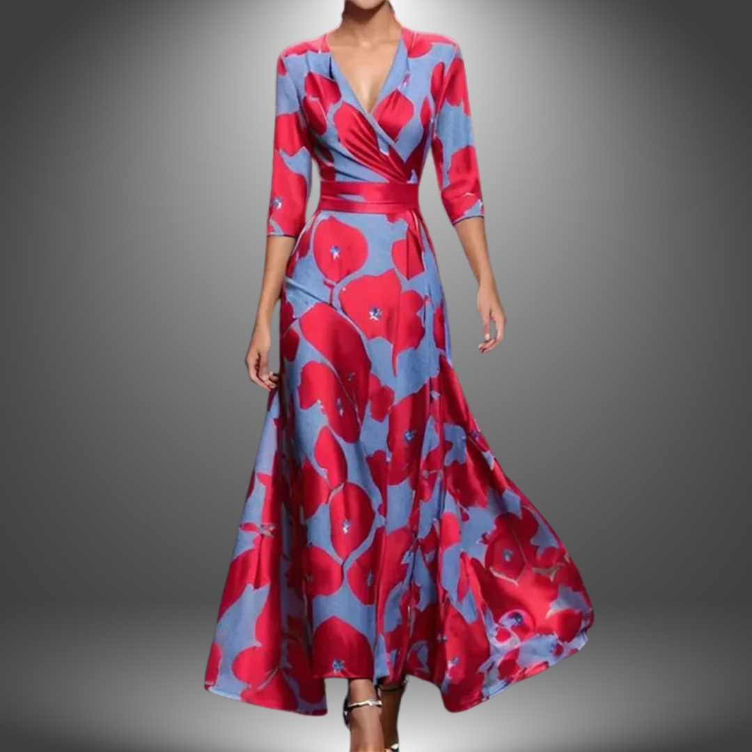 Nora | Vestido cruzado estampado