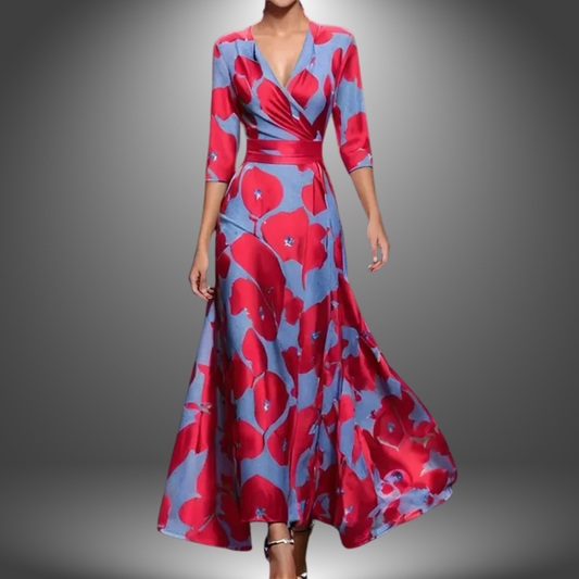 Nora | Vestido cruzado estampado