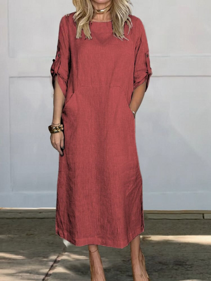 Ruth | Vestido Midi Elegante de Bolsillo