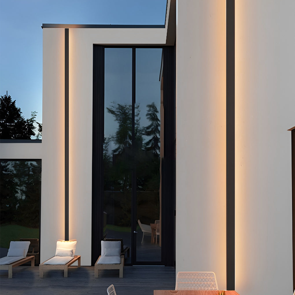 Lámpara de Pared Exterior Moderna Negra Aplique LED
