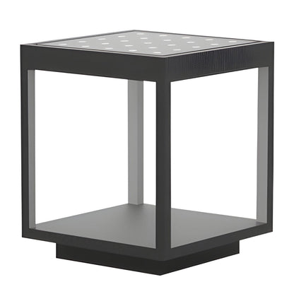 Luz solar de poste para exteriores con marco negro moderno