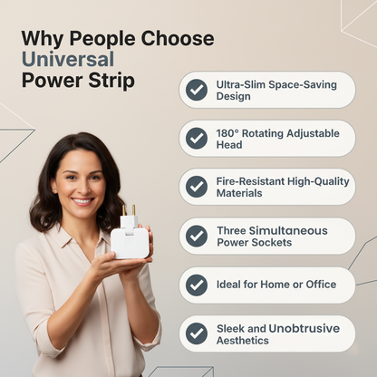 Compact and Elegant Universal Power Strip | Oak&Harper