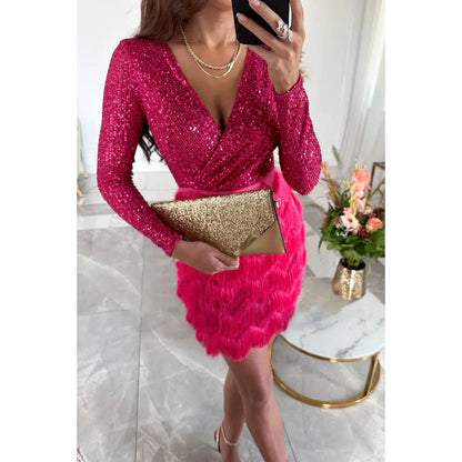 Stella | Vestido envuelto con brillo